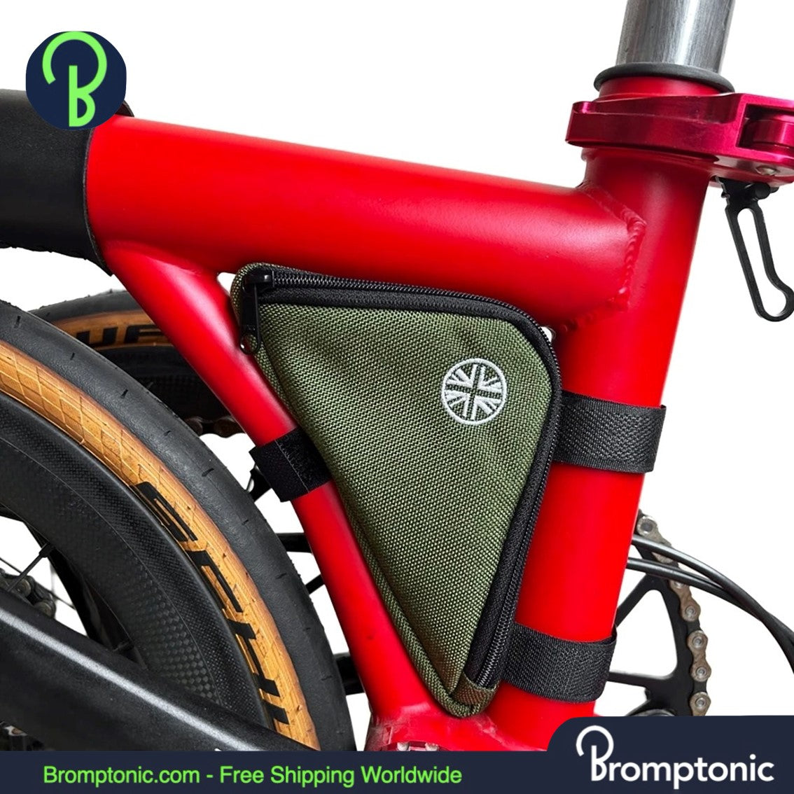 Bromptonic Bolsa triangular para herramientas de bicicleta con bandera