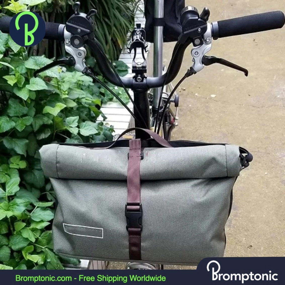 Sacoche de rangement avant et sac à bandoulière Brompton 15L avec support en aluminium